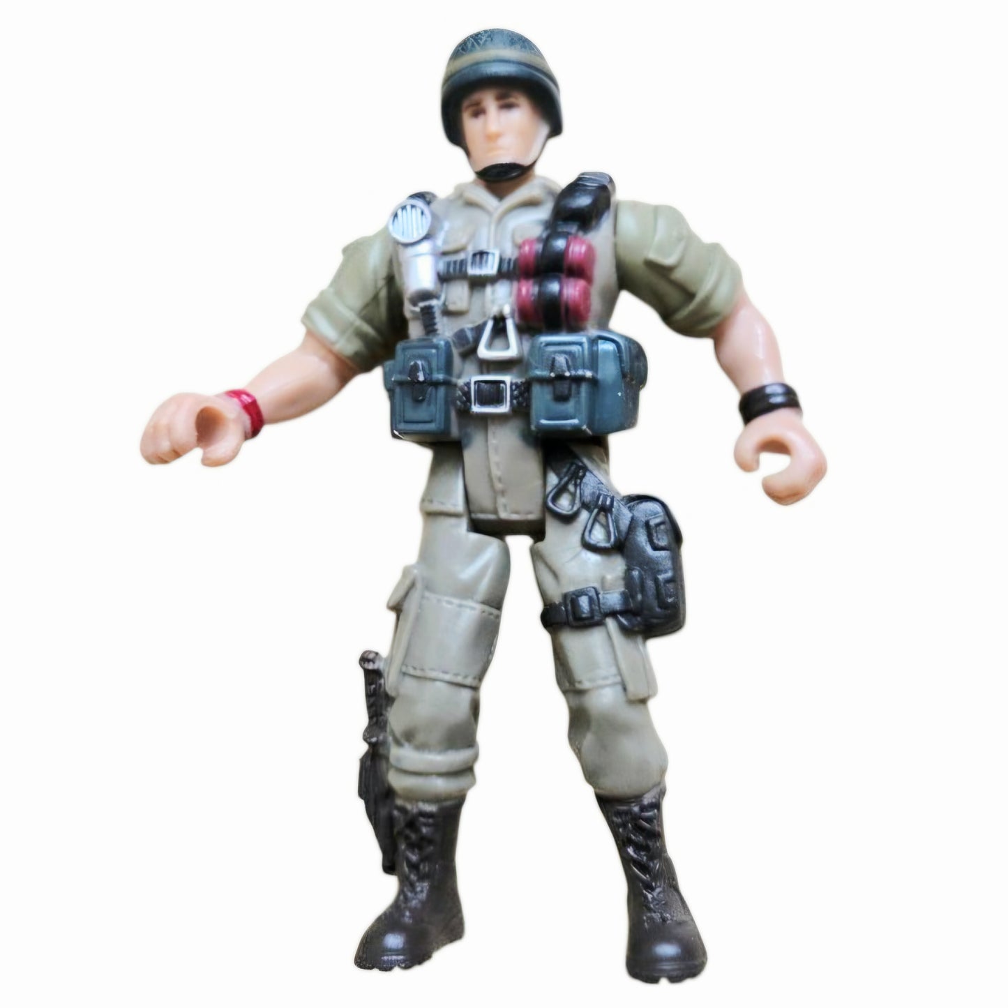 Vintage Chap Mei Soldier Force 4" Action Figure - Tan Military Uniform (1999)