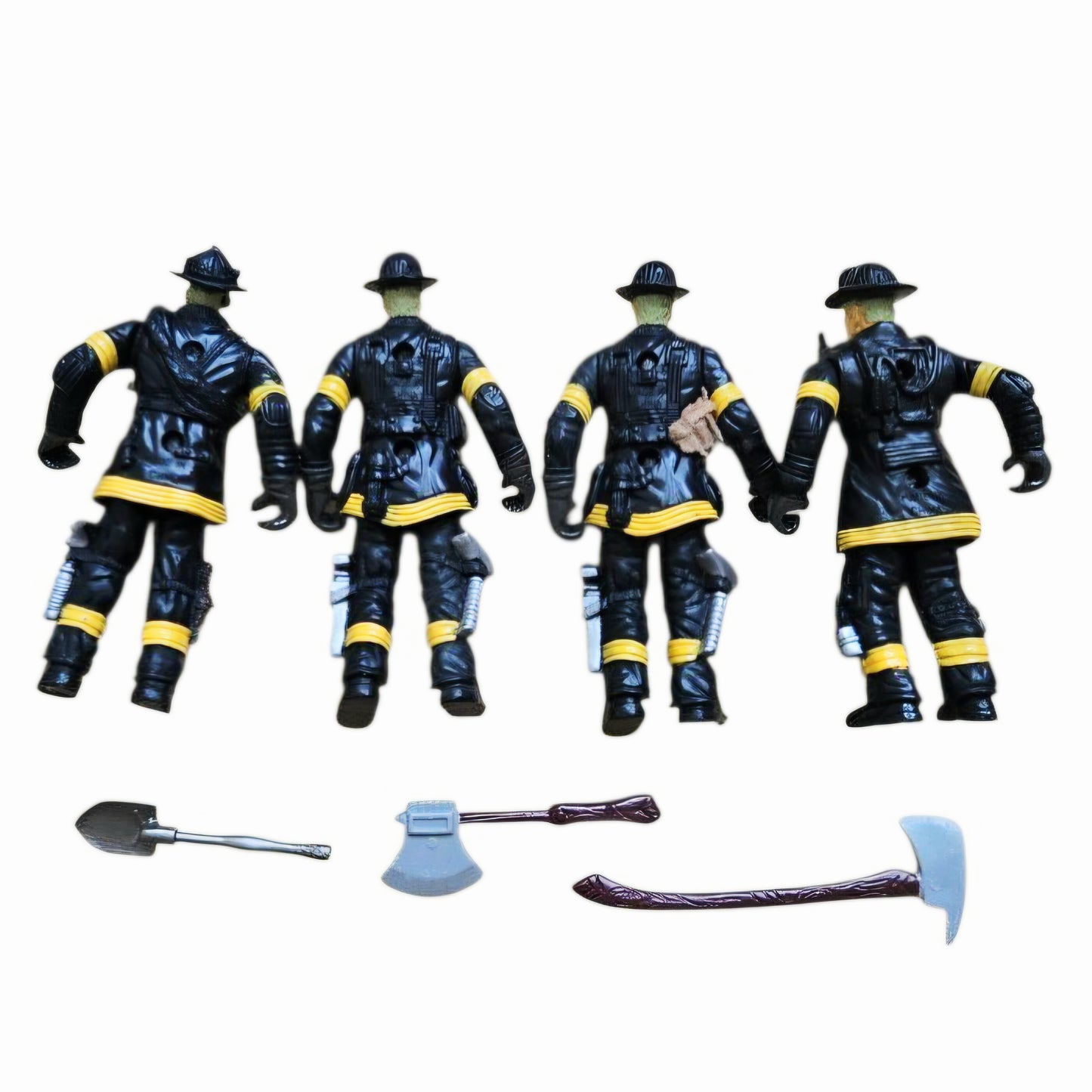 Four (4) *Vintage Chap Mei "Firefighters" Action Figures w/ Tools [1999]