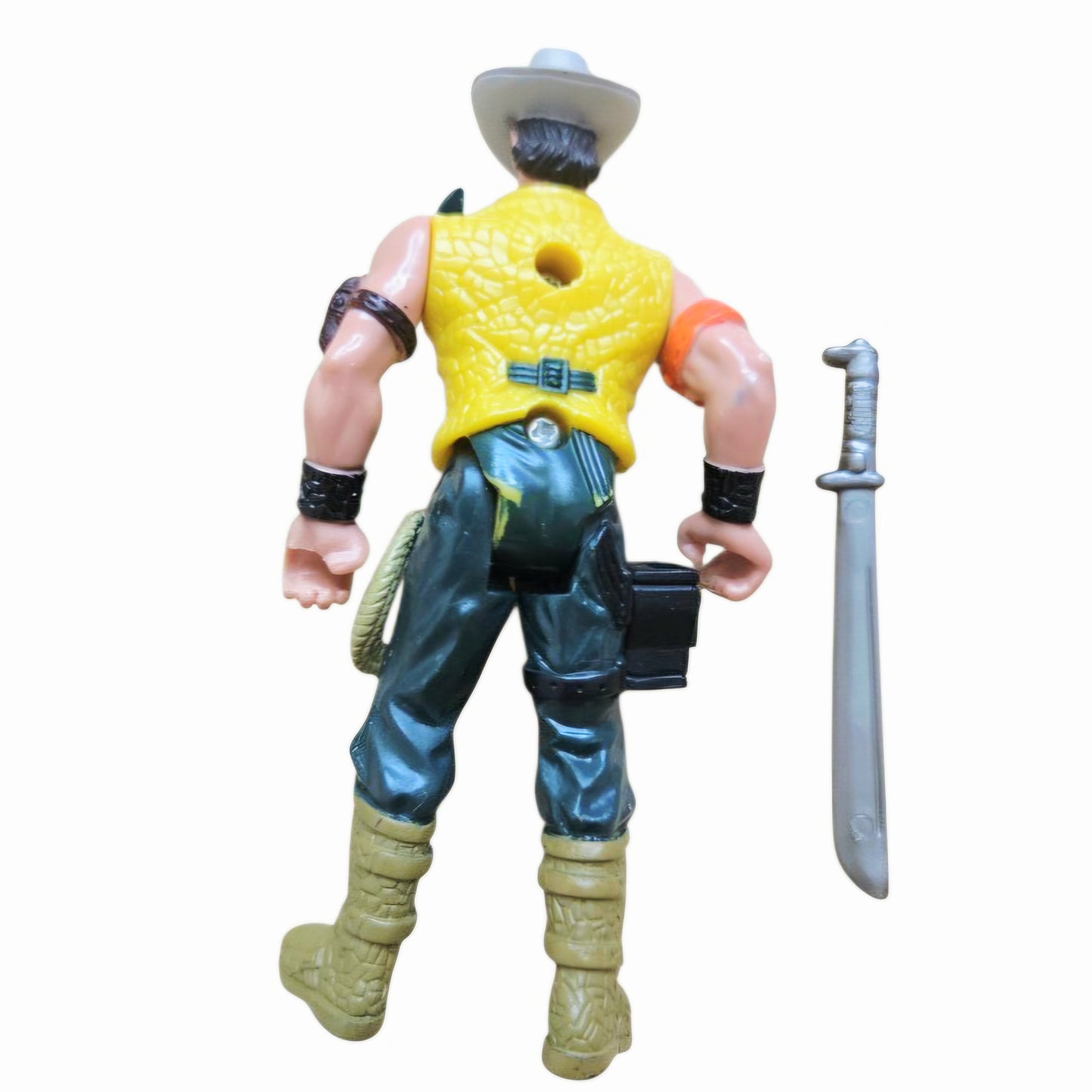 Vtg. 4" Chap Mei Wild Quest Figure Cowboy Crocodile Dundee Style + Machete