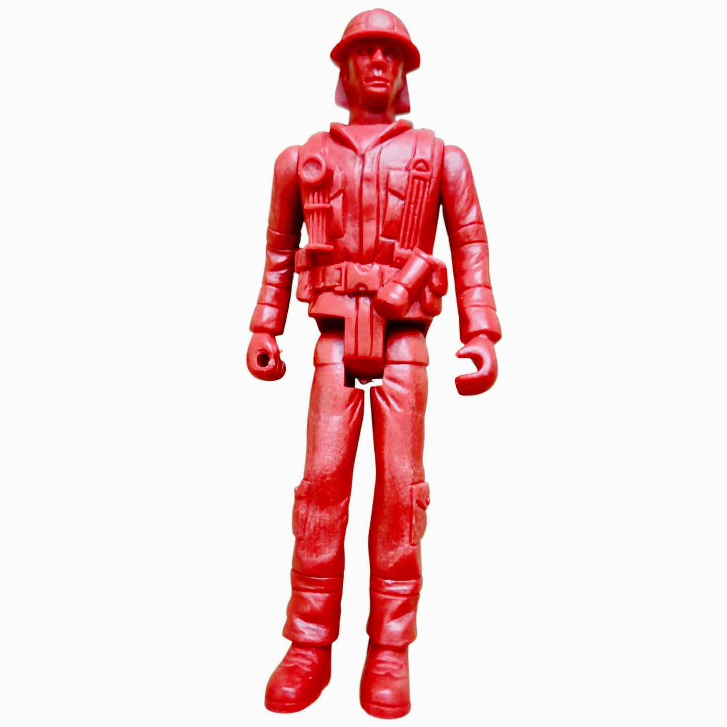 Vintage Red Firefighter Action Figure 5” Plastic Rescue Toy Man