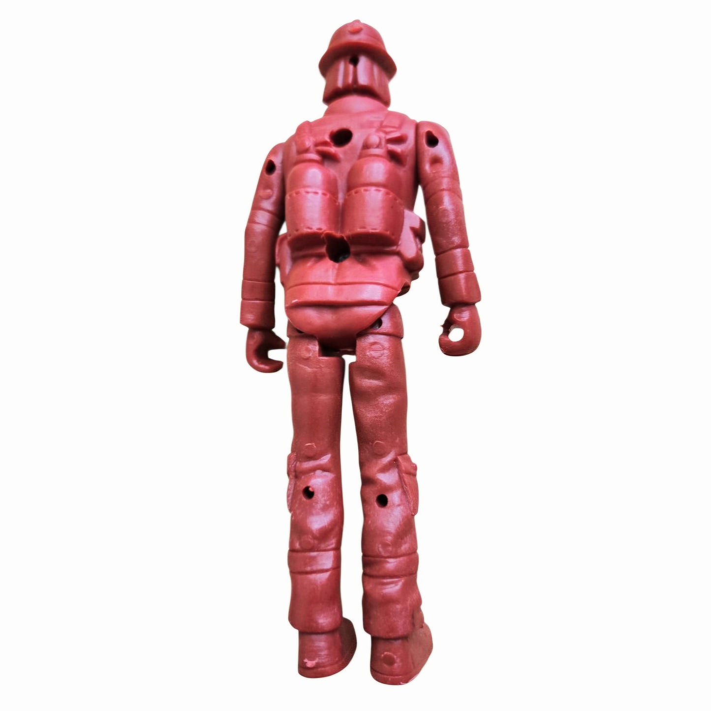 Vintage Red Firefighter Action Figure 5” Plastic Rescue Toy Man