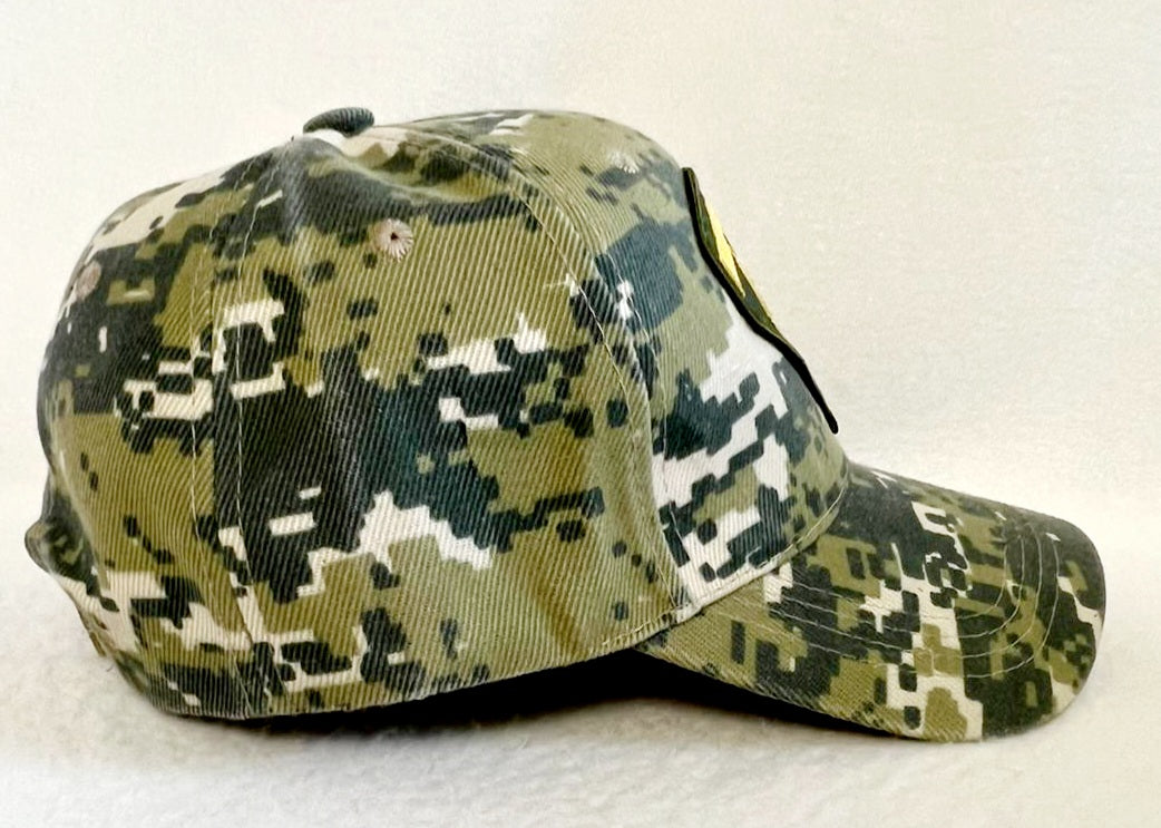 Vintage *US Army Specialist 5 Spec Rank Camo Cap Hat