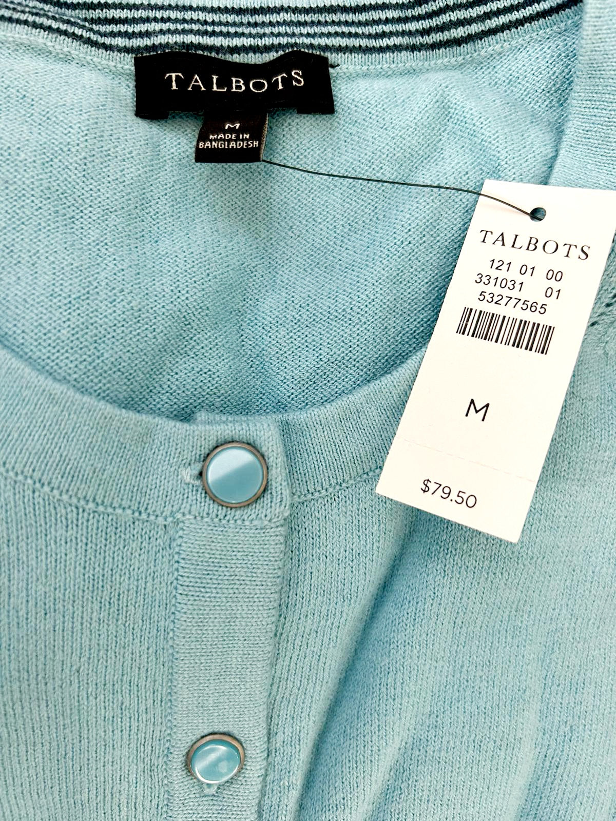 NIB *Turquoise Blue Talbots Button-up Cardigan Sweater (sz M)