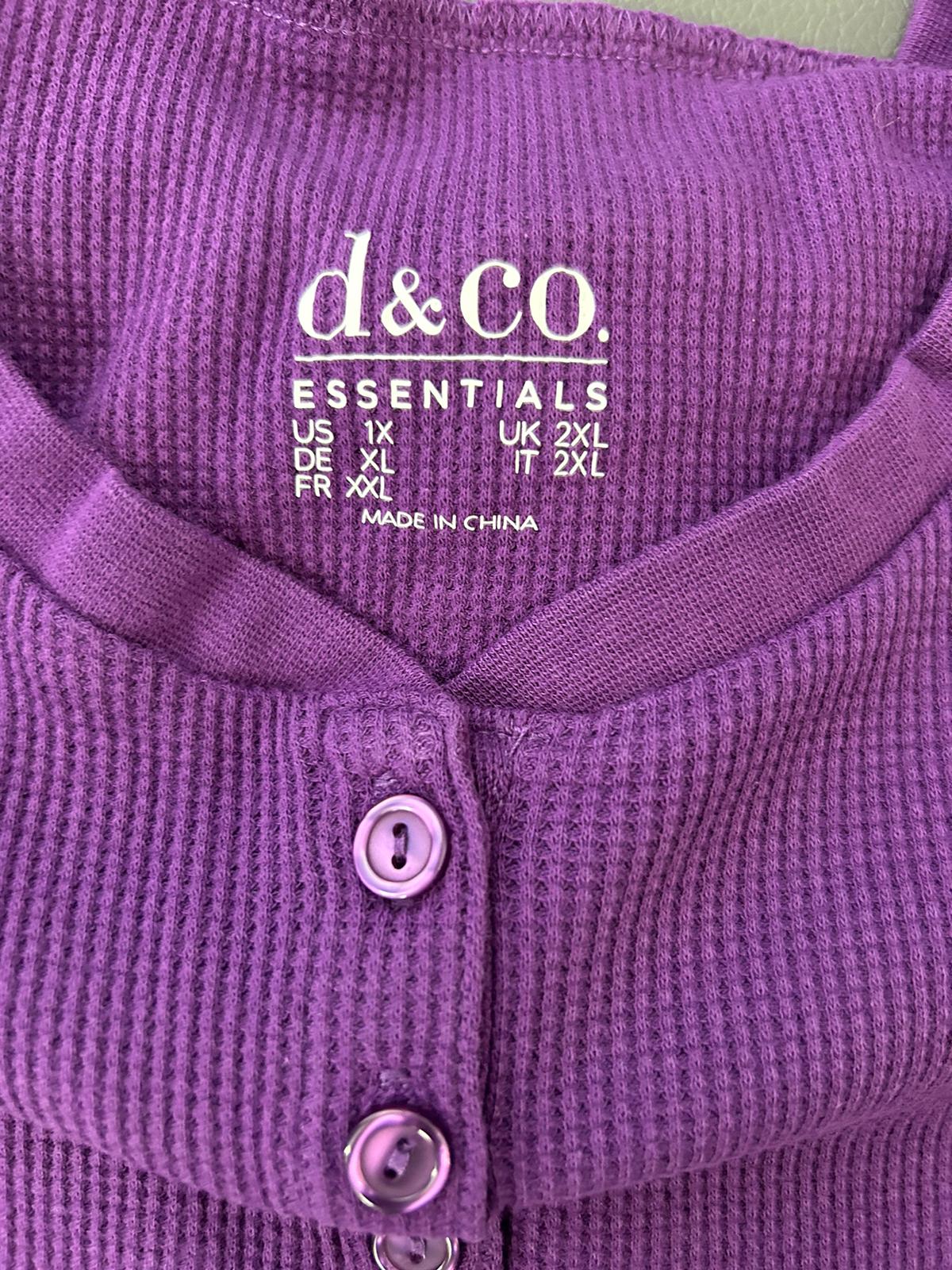 Brand New *Ladies Long Sleeve Blouse Shirt Purple (size 1x) D&Co. Essentials