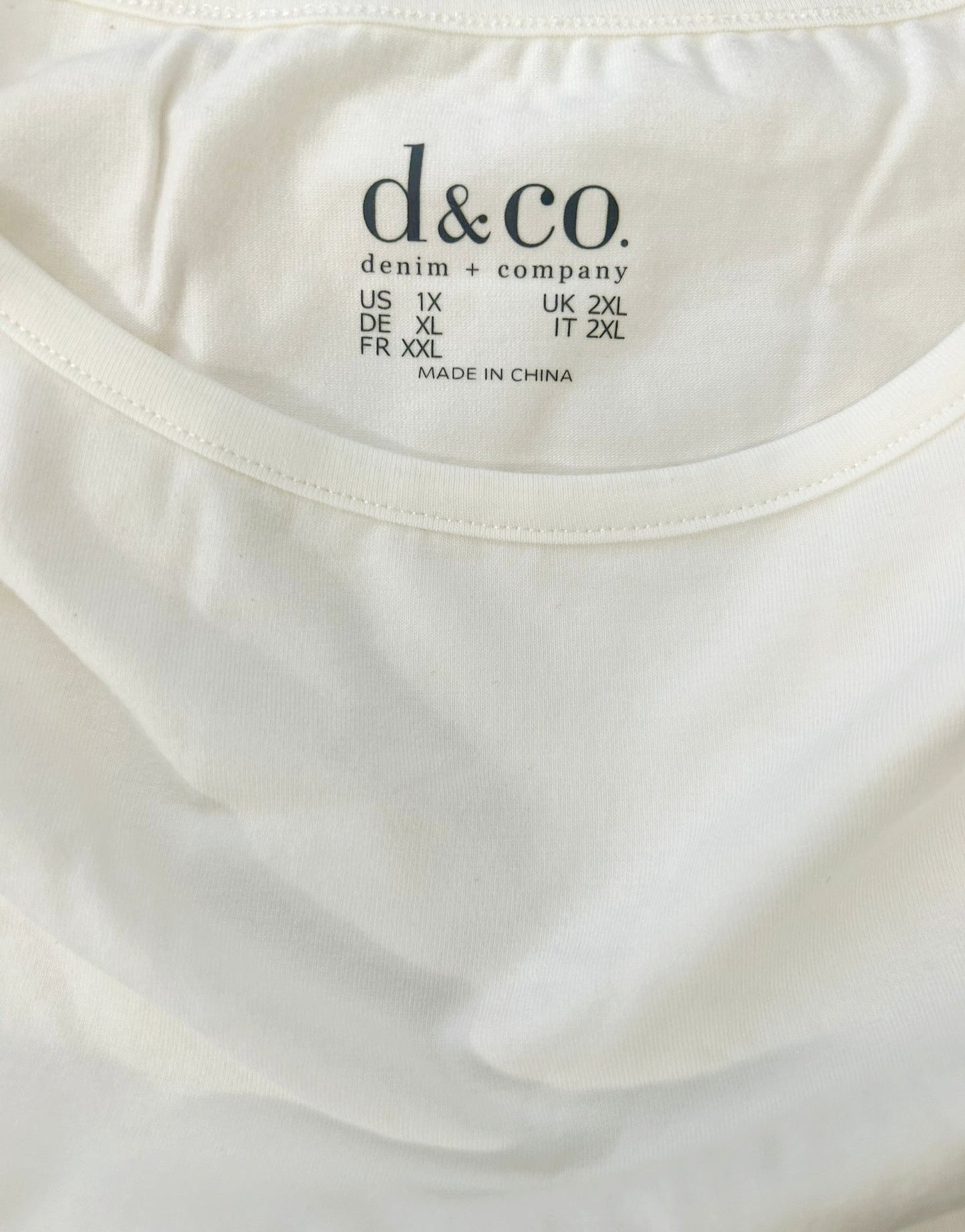Brand New *Ladies 3/4 Sleeve White Shirt w/ Lace (size 1x) D&Co. Essentials