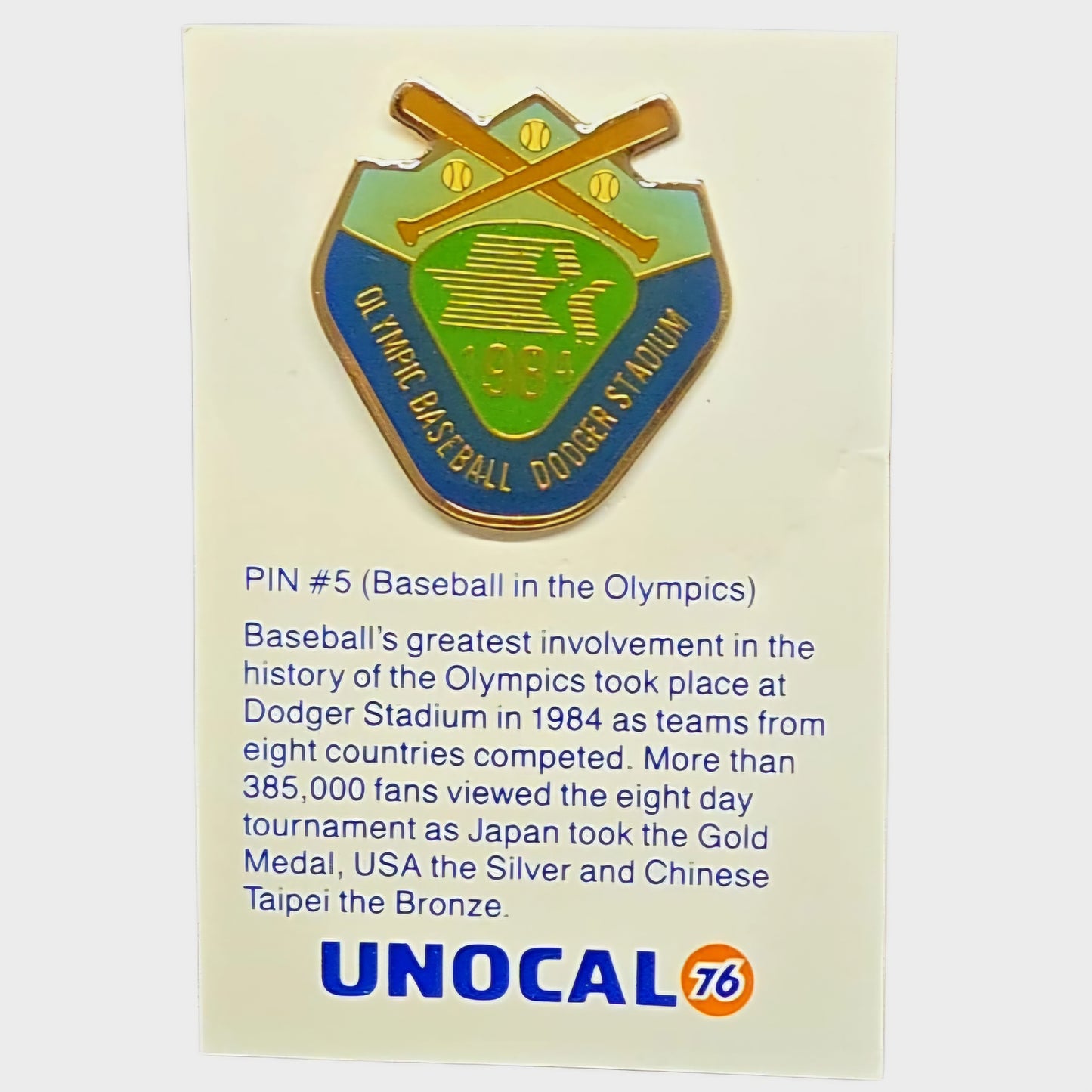 Vintage *Unocal 76 Collectible LA Dodger Enamel Lapel Pins #1 - 6 (1987)