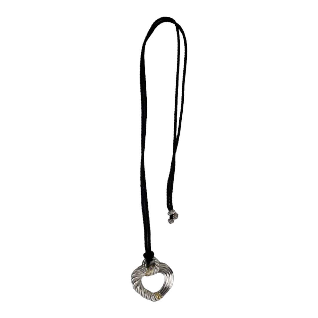 Beautiful *Judith Ripka .925 Heart Pendant Necklace w/ Cubic Zirconia