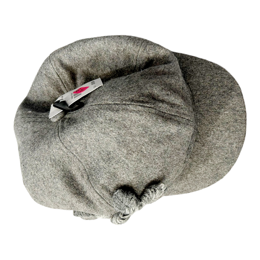 NEW *Grey Cabbie Hat with Flower Detail
