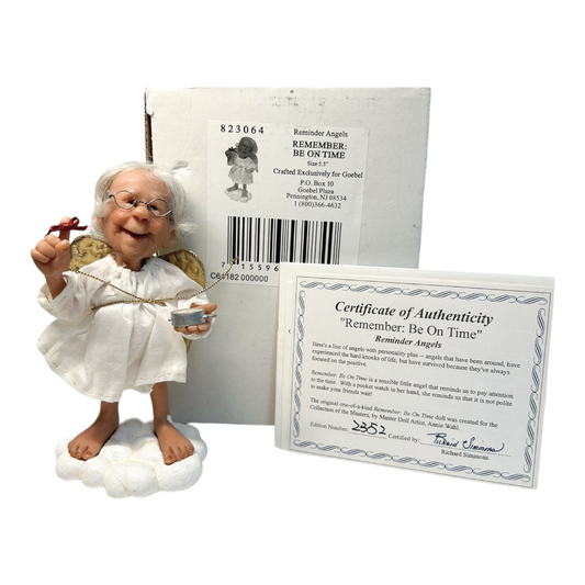 New *Goebel Reminder Angel: "Be On Time" w/ Box #823064