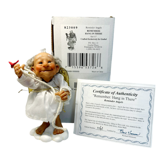 New *Goebel Reminder Angel: "Hang In There" w/ Box #823009