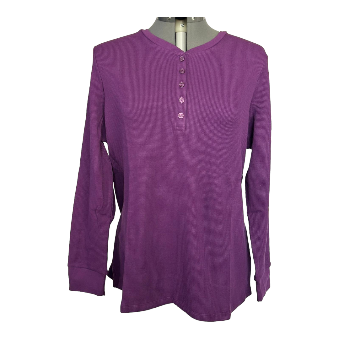 Brand New *Ladies Long Sleeve Blouse Shirt Purple (size 1x) D&Co. Essentials