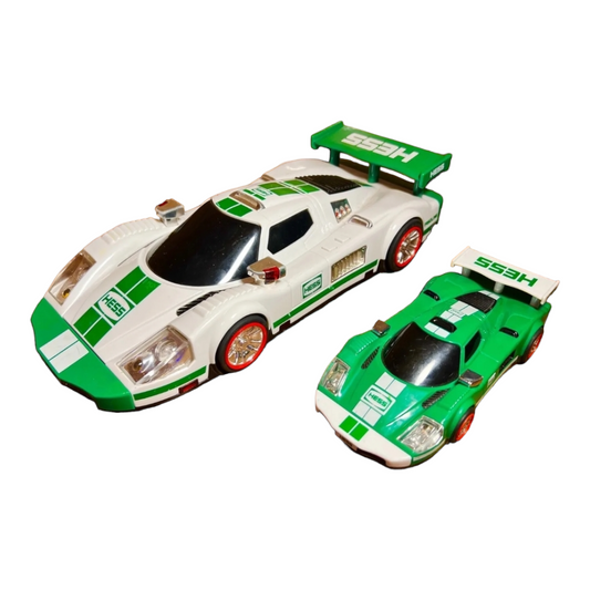 Hess Green & White Race Car & Smaller Race Car (w/ Lights & Sounds) (2009)