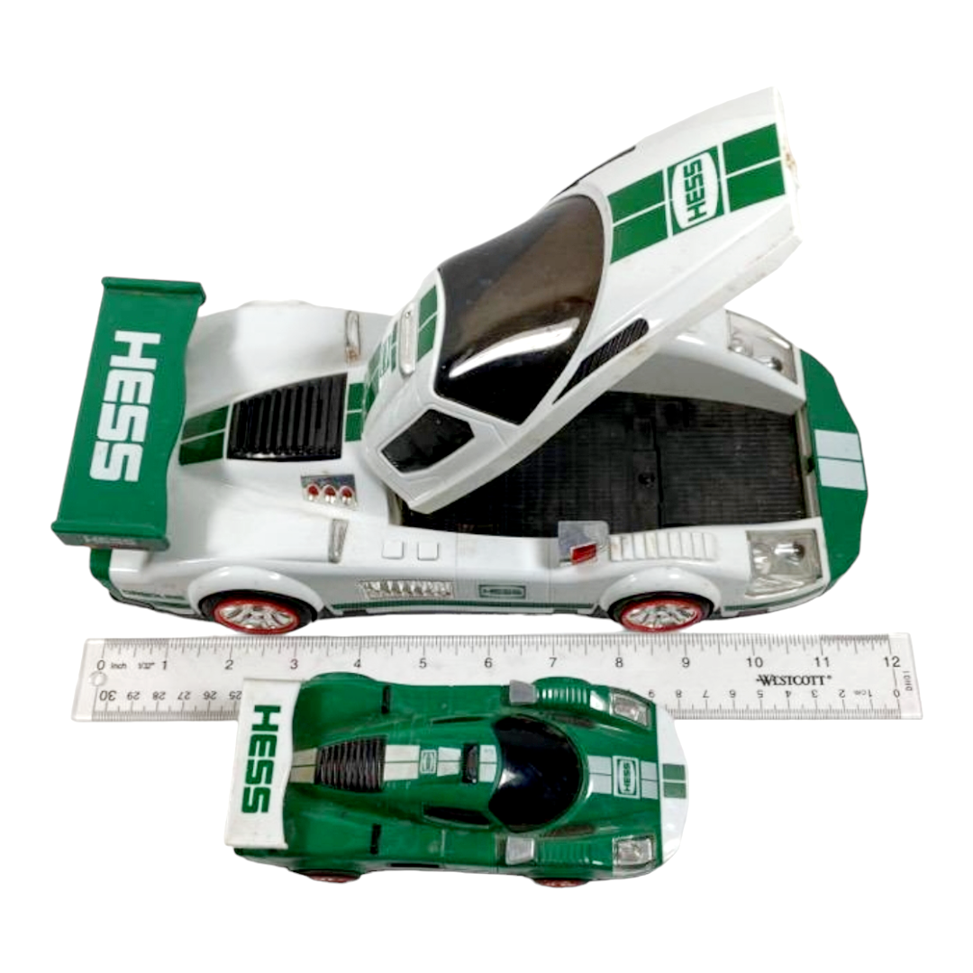 Hess Green & White Race Car & Smaller Race Car (w/ Lights & Sounds) (2009)