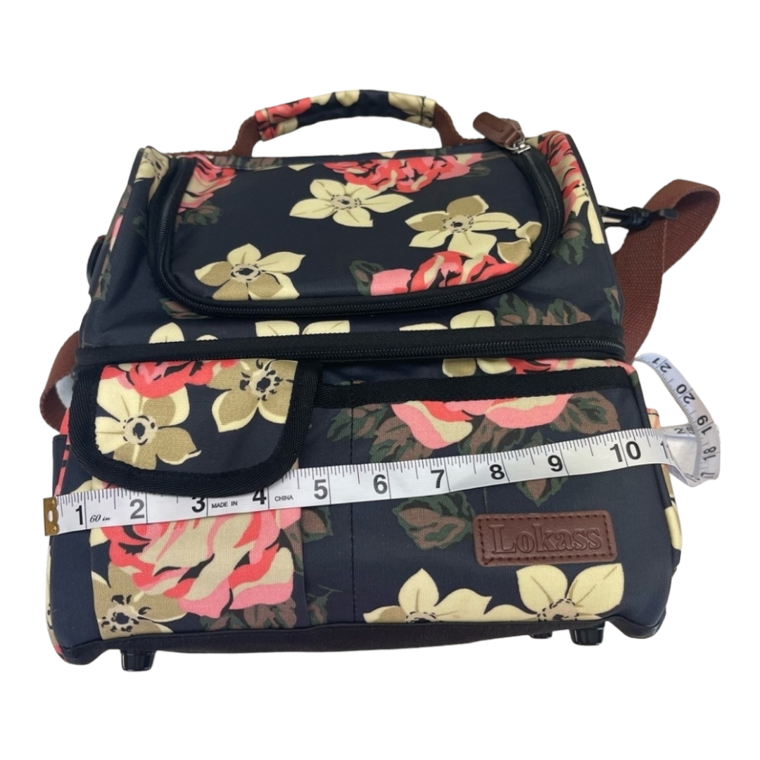 Floral LOKASS Double Deck Insulated Lunch Tote