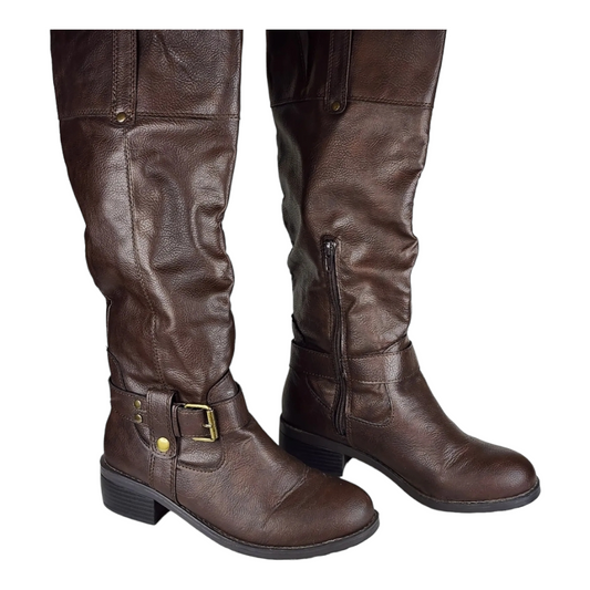 Rampage Girl's Matangi Brown Knee-High Boots (sz 8.5)