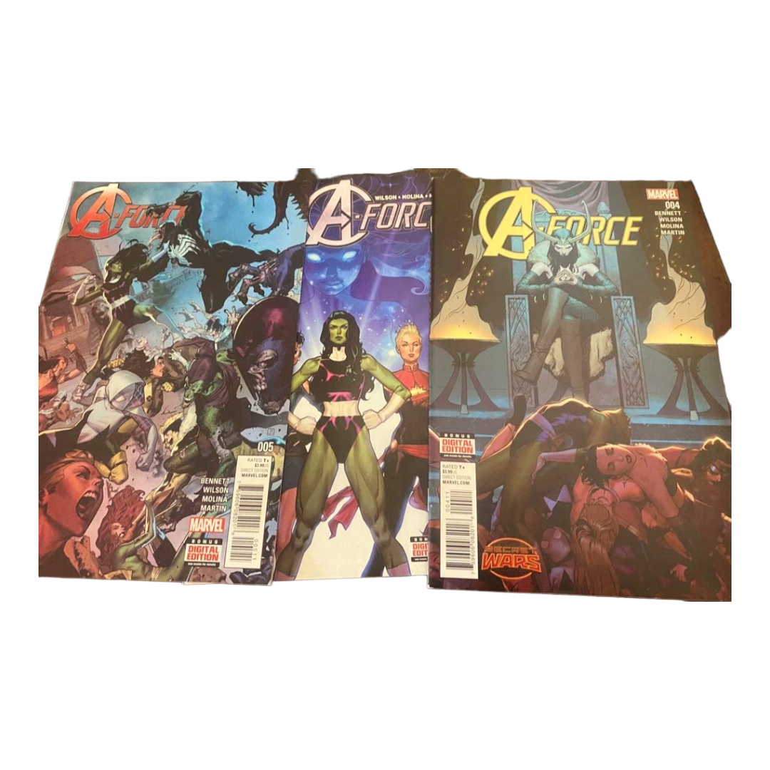A - Force Marvel Comic Books #1, 4 & 5