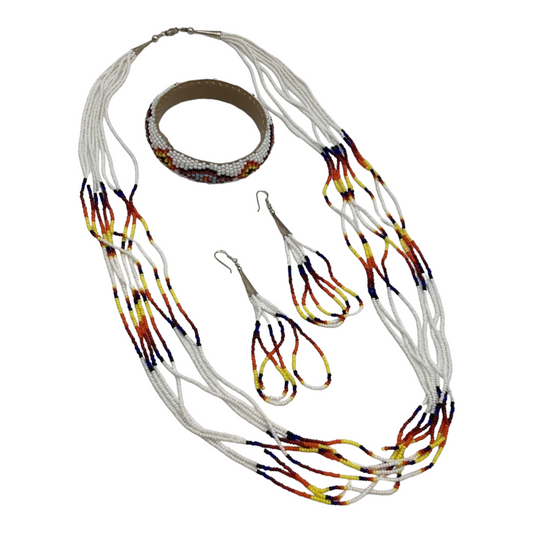 Beautiful *SouthWestern Beaded Jewelry Set (Necklace Earrings Bracelet)