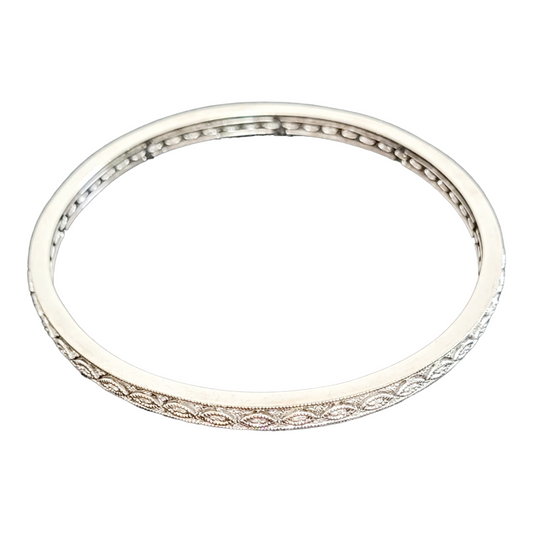 Art Deco Filigree Sterling Sillver .925 Bangle Bracelet