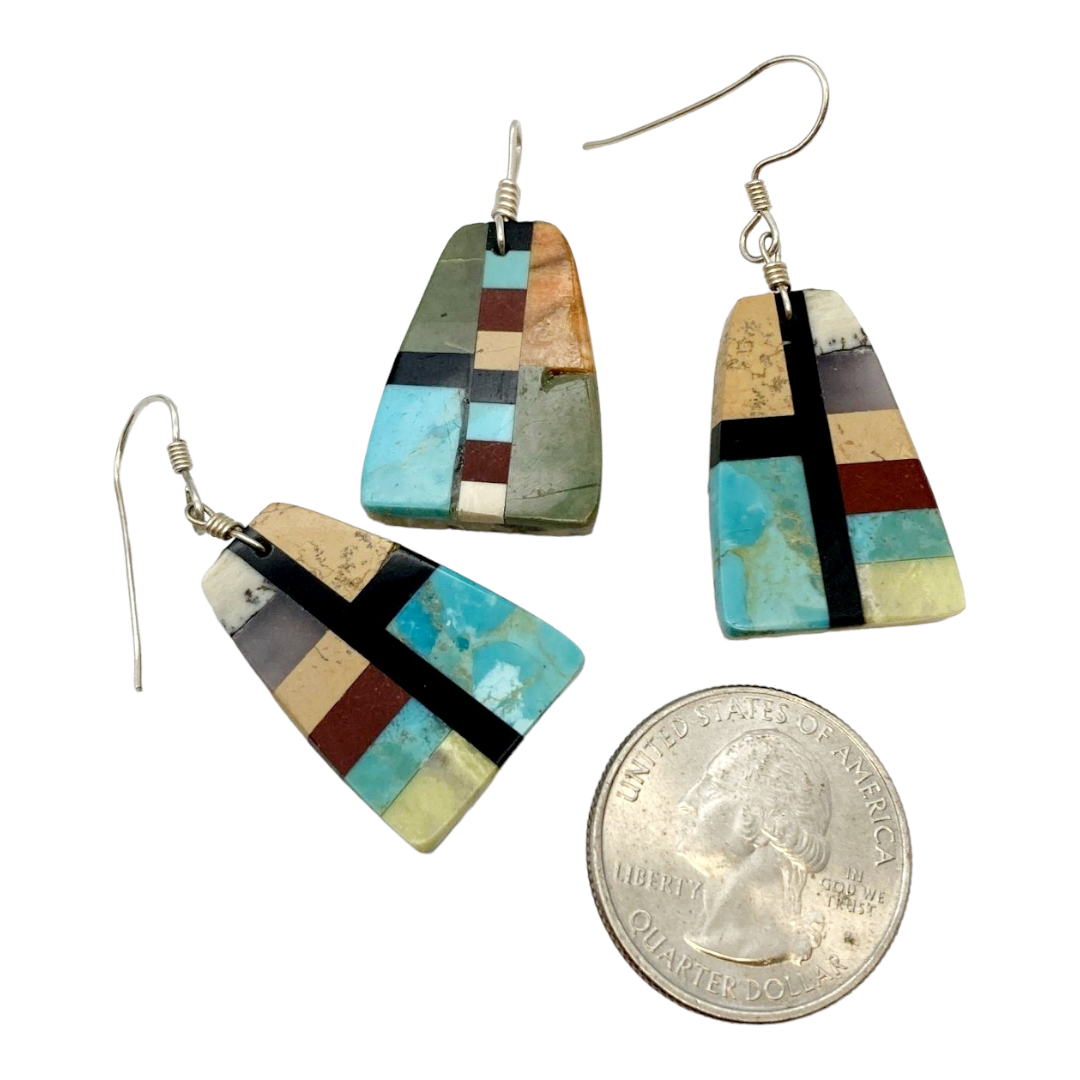 Beautiful *Multi-Stone Inlay Jewelry Set (Earrings / Pendant)