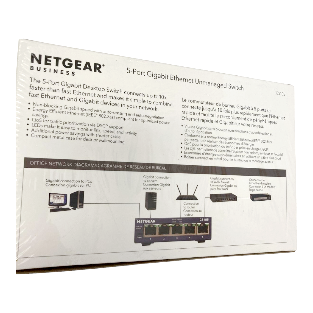 NEW *Net Gear Business 5-Port Gigabit Ethernet Unmanaged Switch #GS105