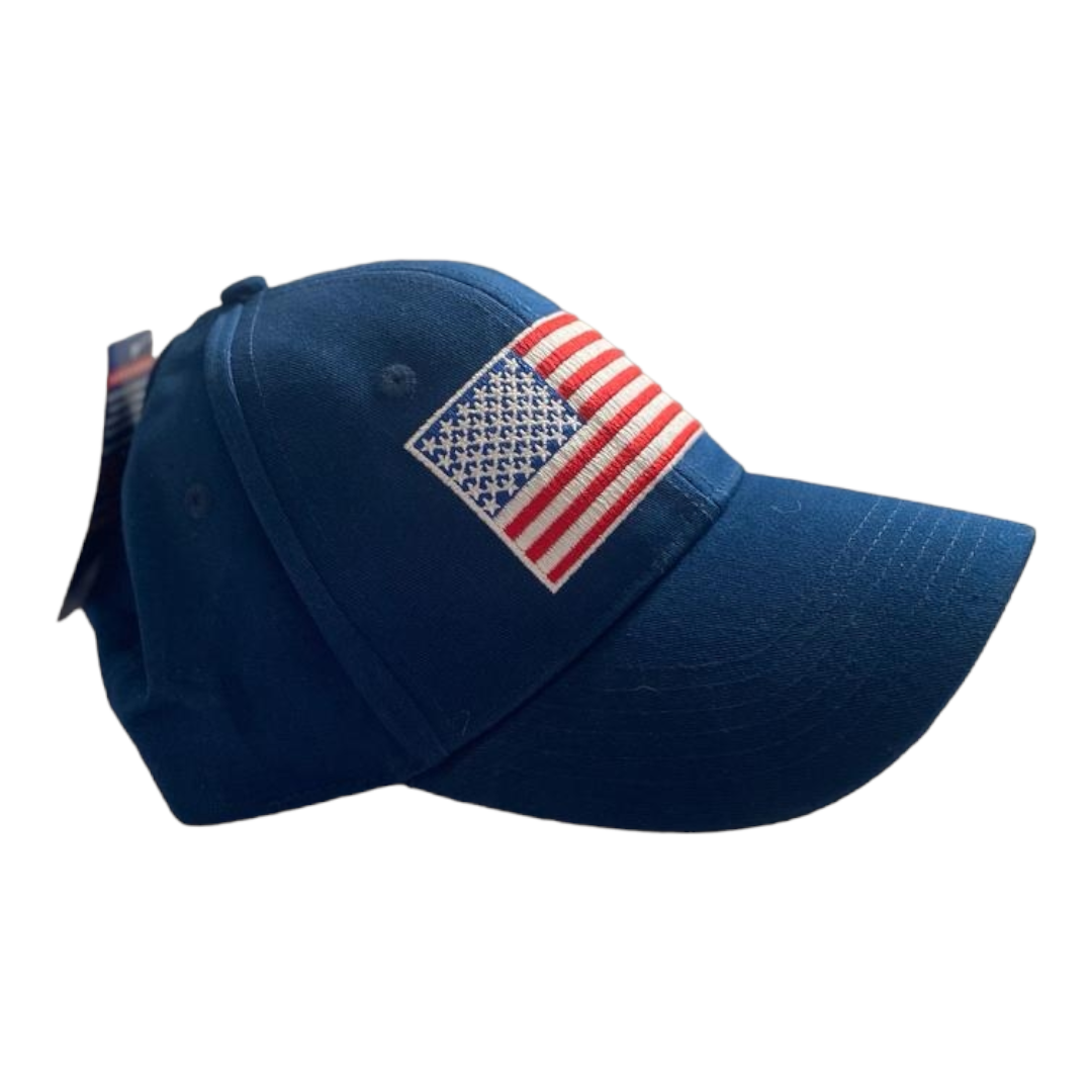 NEW *Royal Blue Baseball Hat Cap w/ Flag USO