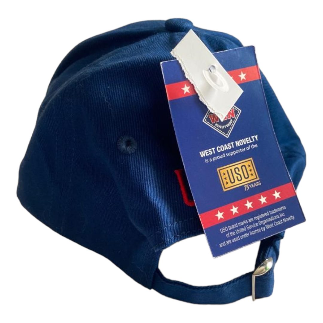 NEW *Royal Blue Baseball Hat Cap w/ Flag USO