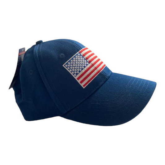 NEW *Royal Blue Baseball Hat Cap w/ Flag USO
