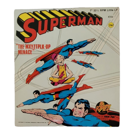 Power Records "SUPERMAN: The Mxyztplk-Up Menace"  7" 33 1/3 RPM Little LP (1975)