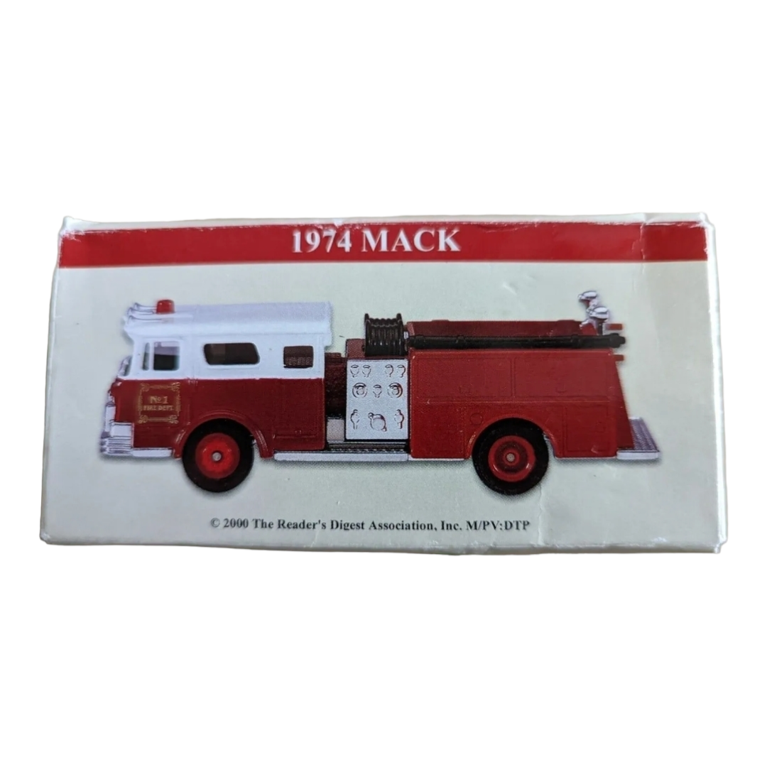 NIB *Red Vintage "1974 Mack Fire Truck" (Readers Digest) Metal Truck 1:64