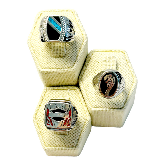 Three (3) *Men's Variety Turquoise Onyx Coral Ring Lot (sz 8)