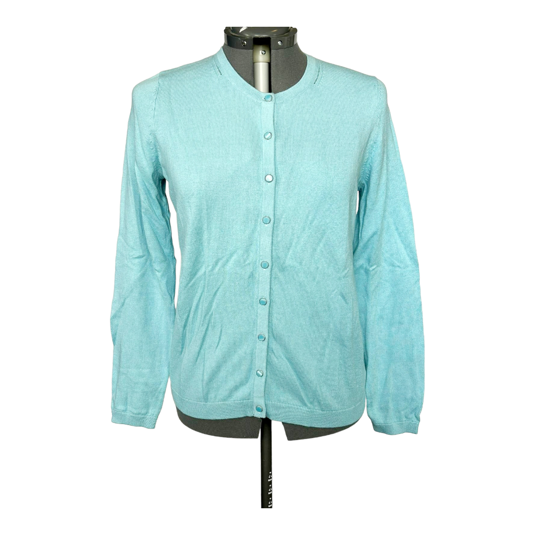 NIB *Turquoise Blue Talbots Button-up Cardigan Sweater (sz M)