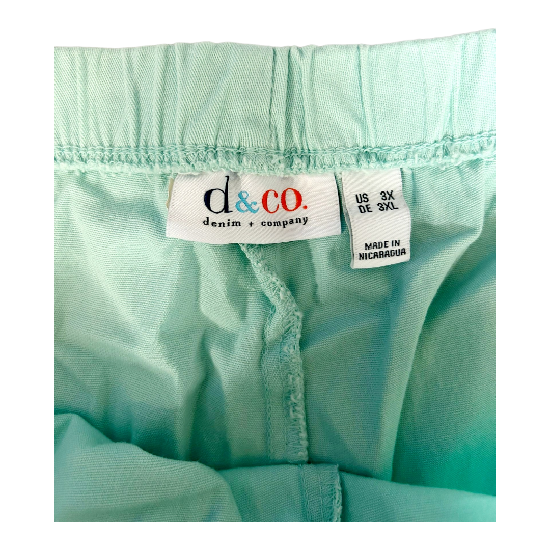 NIP *Denim & Company Teal Ladies Capris (sz 3x)