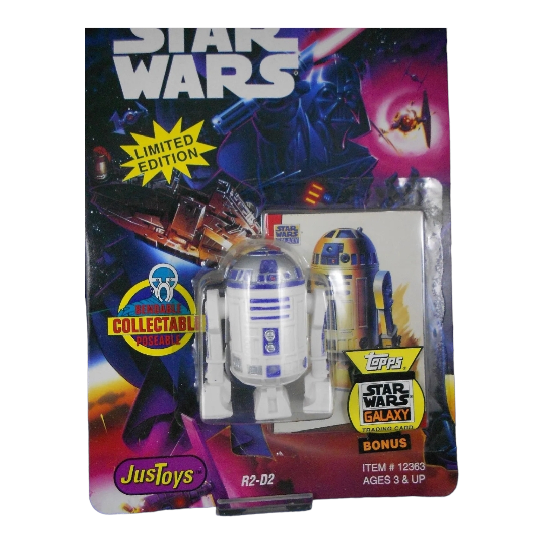 NIP *R2-D2 93' Bend-Ems Star Wars Figure & Limited Ed. Topps Trading Card