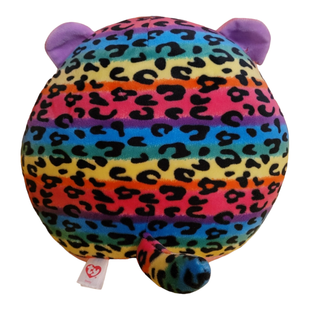 Cuddly *TY Squish-A-Boss 12" Plush "DOTTIE the RAINBOW LEOPARD"