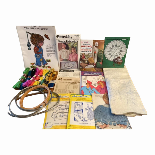 Great Deal *Vintage Embroidery Patterns, Books, Transfers, Material & more!!