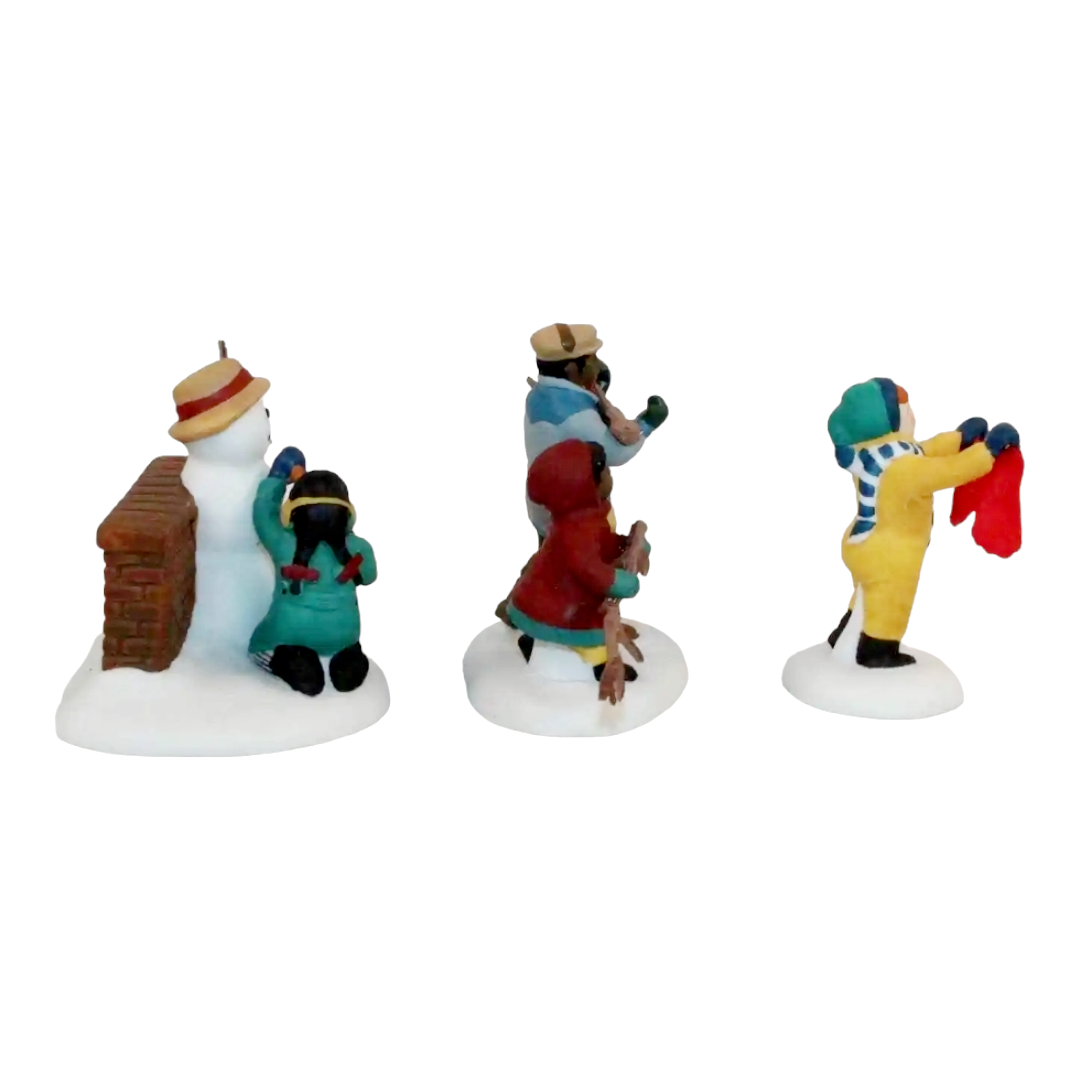 Department 56 Heritage Village "Playing In The Snow" 3-pc #5556-5