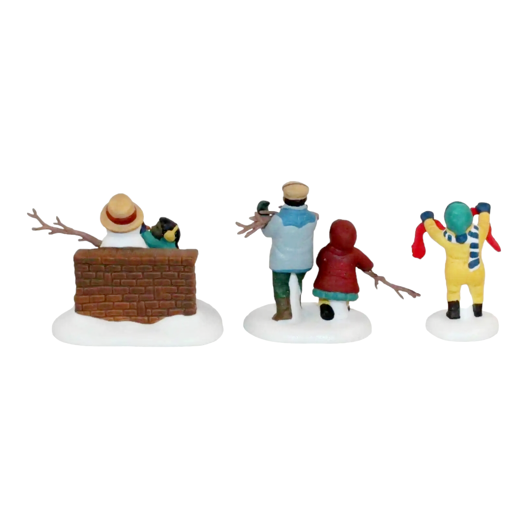 Department 56 Heritage Village "Playing In The Snow" 3-pc #5556-5