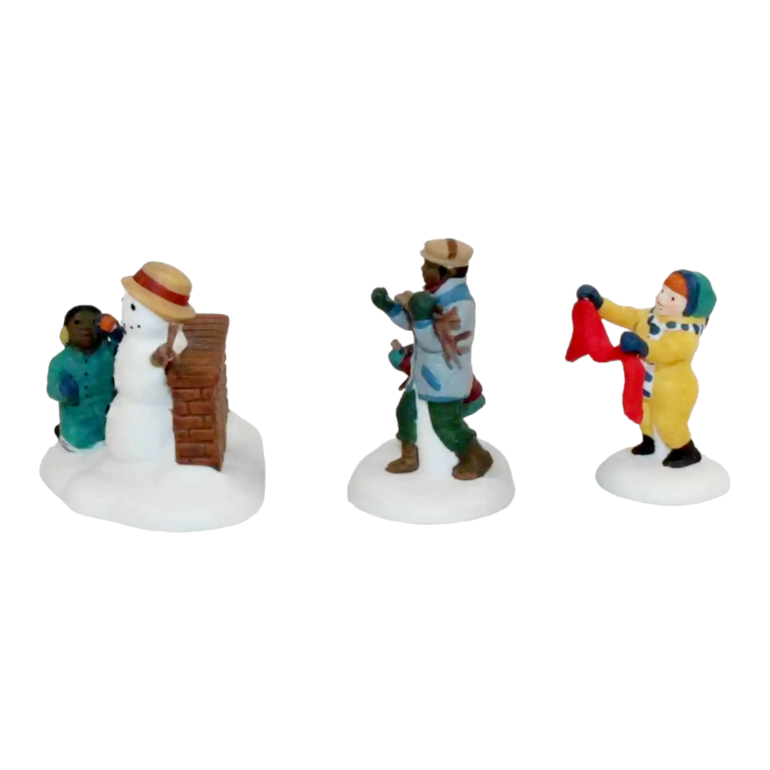 Department 56 Heritage Village "Playing In The Snow" 3-pc #5556-5