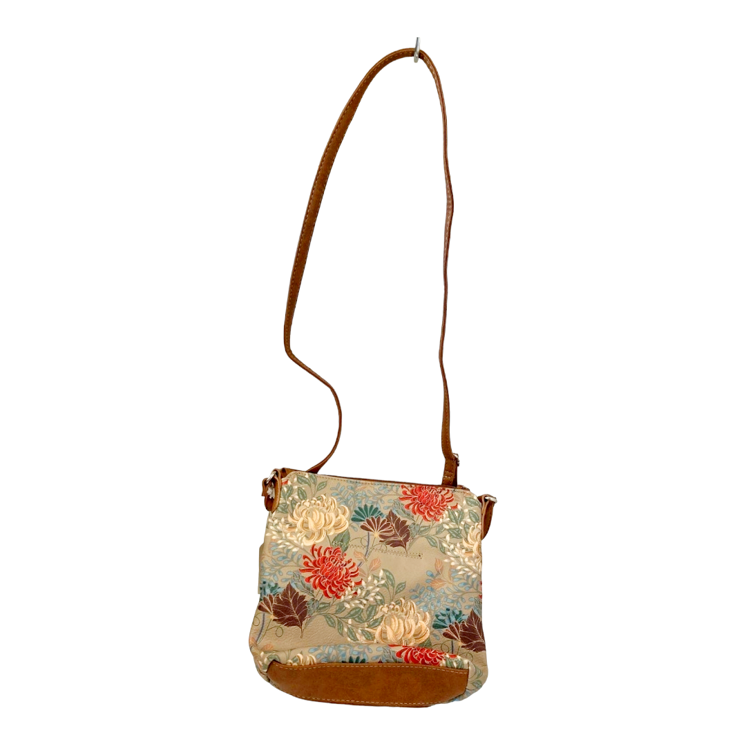 NEW *St. John's Bay Leather Messenger Bag Floral Purse