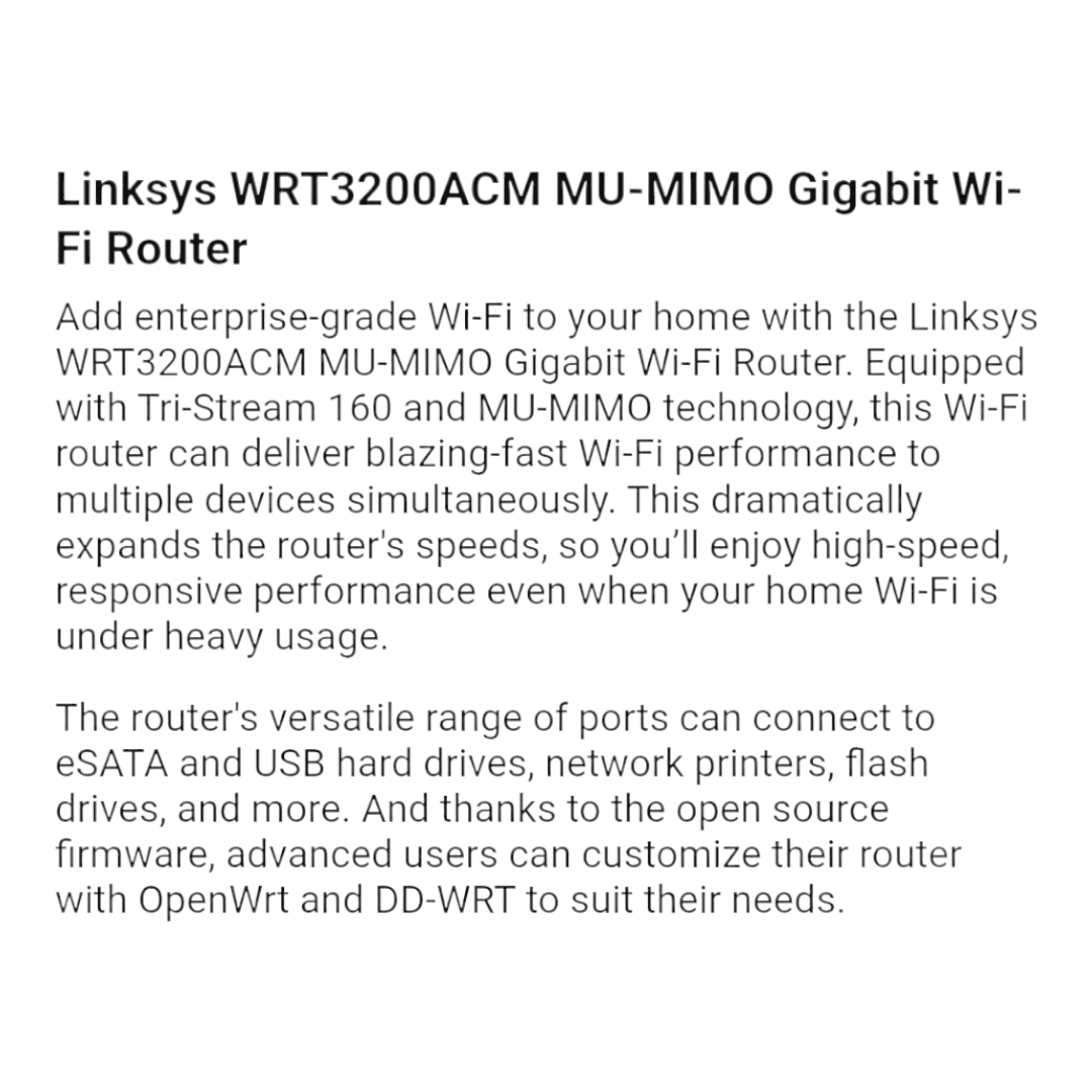 NIB *LINKSYS WRT3200ACMA-4T Wi-Fi Router w/ AC600 USB Adapter