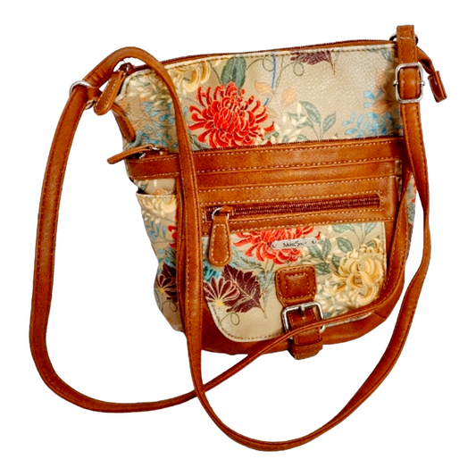 NEW *St. John's Bay Leather Messenger Bag Floral Purse