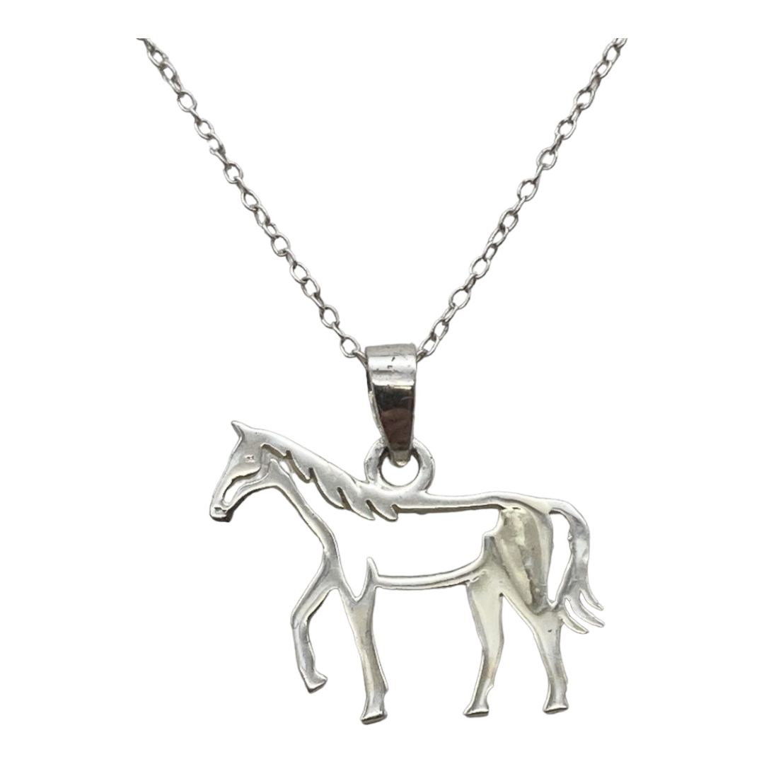 Adorable *Sterling .925 Silver (18") Necklace with Horse Pendant