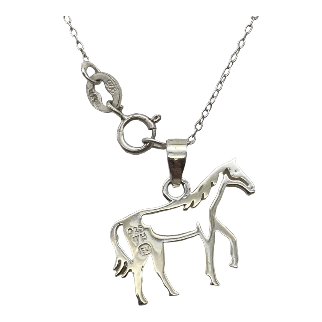Adorable *Sterling .925 Silver (18") Necklace with Horse Pendant