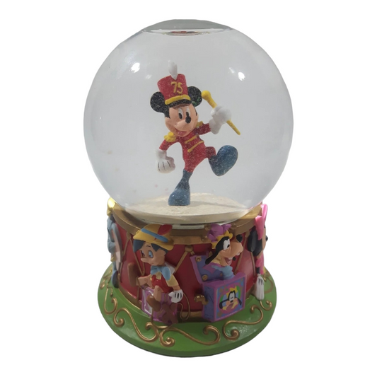Disney Store 75th Anniv. Marching Band Mickey Mouse Snow Globe (2004)