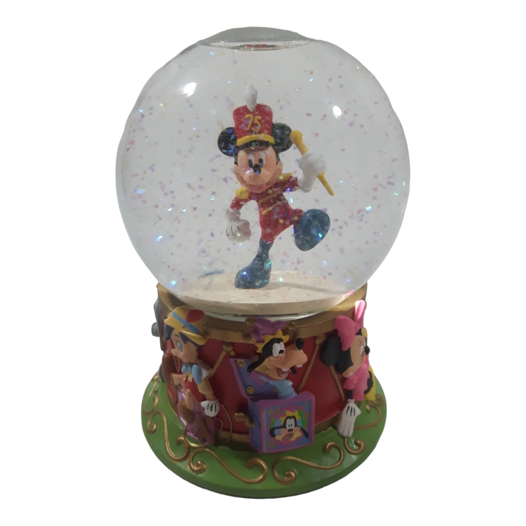 Disney Store 75th Anniv. Marching Band Mickey Mouse Snow Globe (2004)