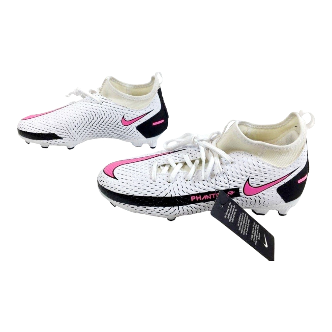 NEW *Nike Phantom GT Academy Dynamic Fit "White/Pink Blast" Cleat (5 Youth)