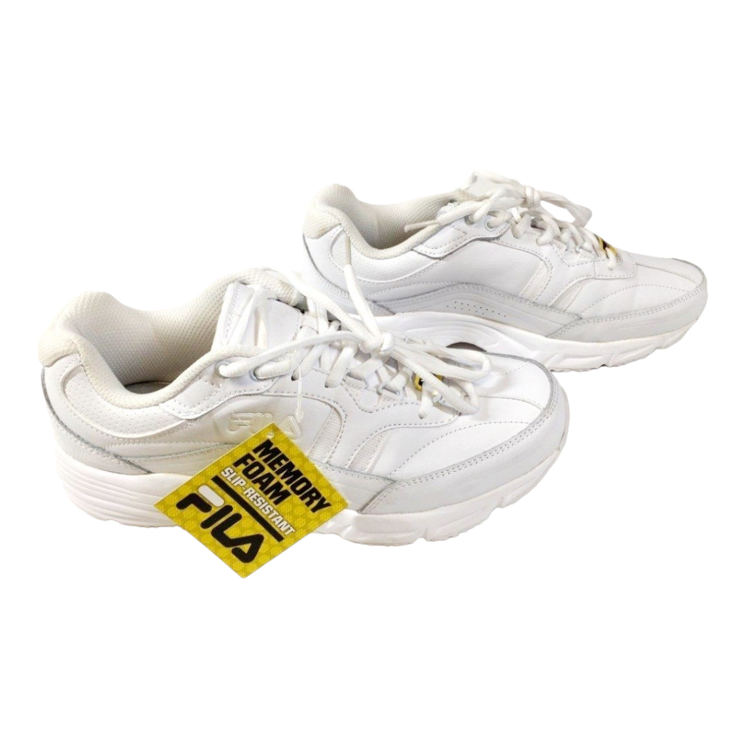 New *Women's White Fila Memory Work-shift Slip-Resistant (sz 9)