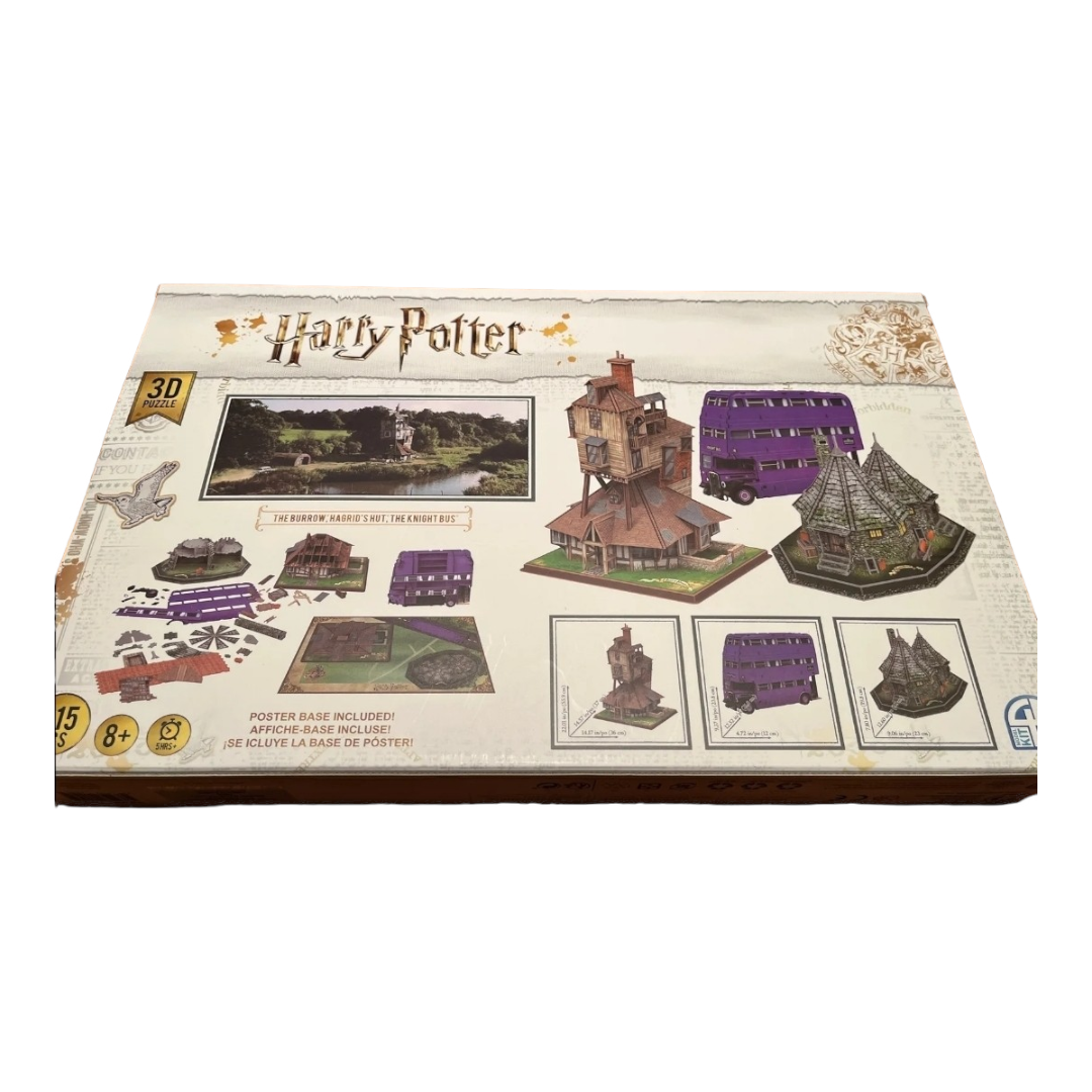 NIB *Harry Potter "The Burrow, Hagrid's Hut, Knight Bus" 3D Puzzle