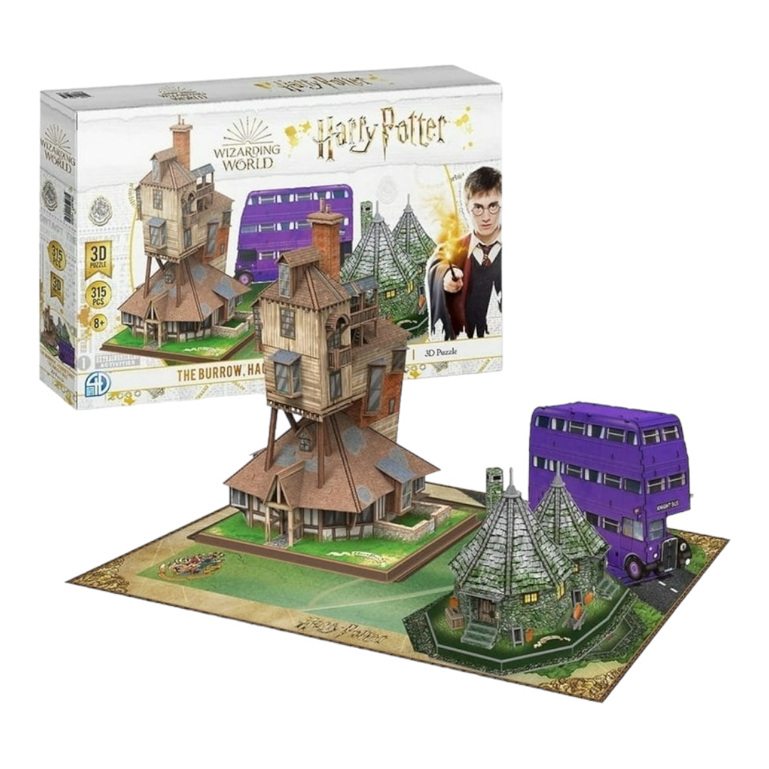 NIB *Harry Potter "The Burrow, Hagrid's Hut, Knight Bus" 3D Puzzle