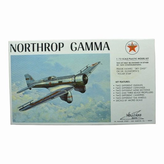 NIOB *Vintage Williams Bros. 1/72 Texaco NORTHROP GAMMA Model Kit 72-214